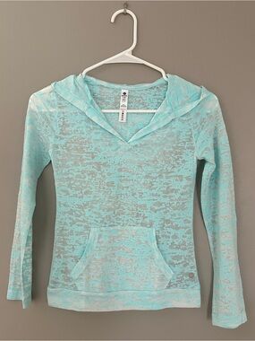 90 Degree By Reflex Light Blue Burnout Hoodie